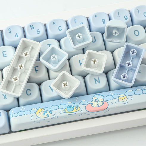 Sunzit PBT Keycaps - MOA Keycaps, Cute 132 Keys Dye-Sublimation Custom Keycap Set for Cherry MX Mechanical Keyboard