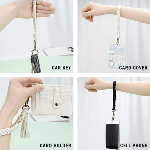 Boho Macrame Phone Wrist Strap, Cell Phone Lanyard with Tether Tab, Keychain Wristlet Charm, Anti-Loss Phone Chain