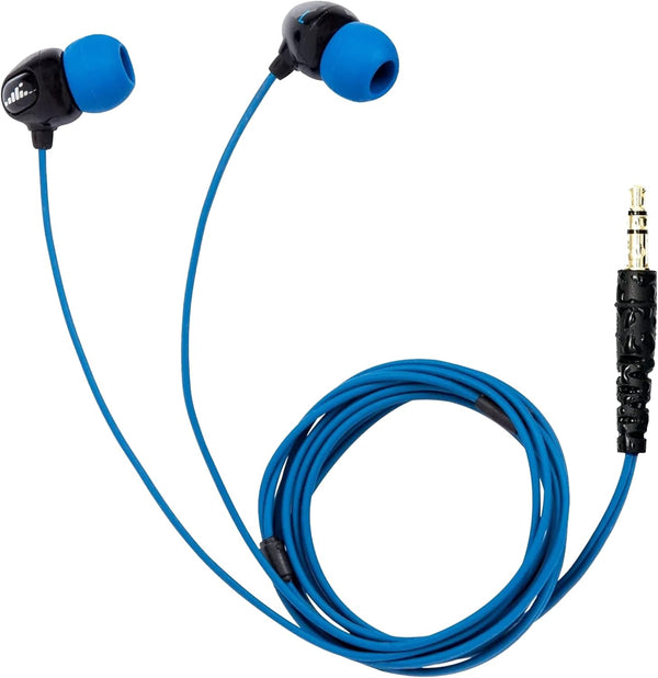 H2O Audio Surge+ Swim Headphones | 100% Waterproof, Noise Canceling, Dustproof, Black/Blue