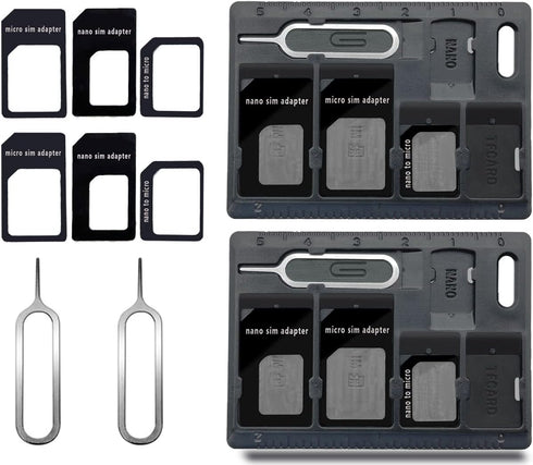 CKANDAY 2 Packs SIM Card Holders with Tray Opener Pins, Card Storage Tool