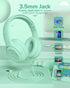 Kids Headphones for School, Toddler Wired with Microphone, Plug in Bulk for Boys and Girls 3+ Year Old Green