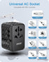 LENCENT 65W International Travel Adapter, GaN Universal with 2 USB-A & 3 Type C Fast Charger, Black