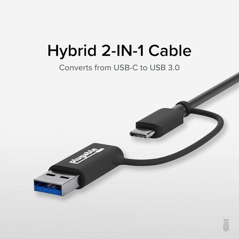 Plugable 2.5GB USB Ethernet Adapter for Laptop, 2-in-1 USB-C and USB Compatible, RJ45 2.5 Gigabit LAN