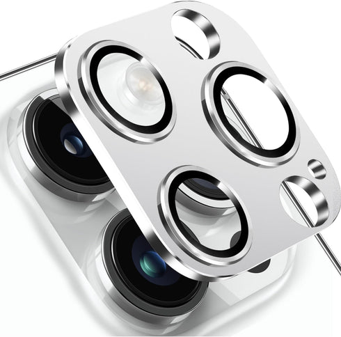 iPhone 14 Pro & Pro Max Camera Lens Protector - Silver, Anti-Scratch Tempered Glass, Shockproof Full Protection.