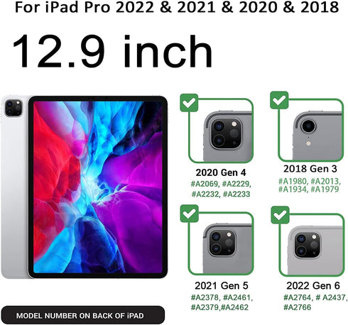 Fingic iPad Air 13 inch Case 2024, iPad Pro 12.9 inch 2018-2022 Case with Pencil Holder, Rose Gold