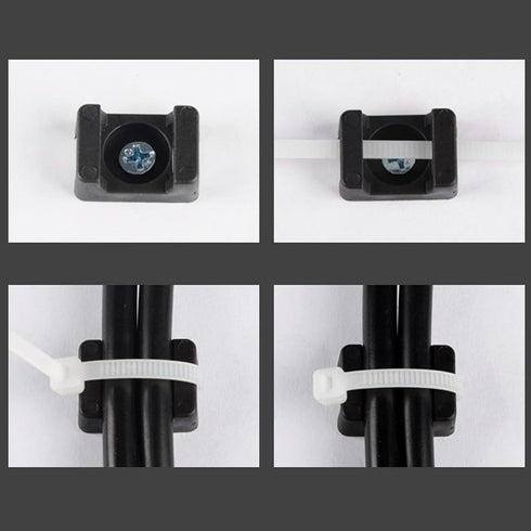 Mefape 20Pcs Magnetic Zip Tie Mount, Cable Zip Tie Base Wire Clips for Cables Management, Heavy Duty Multipurpose Ties