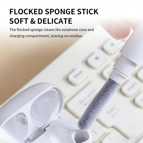 3 1 1 2 3, Headsets in Cleaner Kit for AirPods Pro Multi-Function Cleaning Pen with Soft Brush & Flocking Sponge