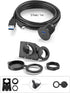 USB Type C 3.0 and USB 3.0 Male to Female Flush Mount Cable, Waterproof Kit for Car Dash Panel Mount Adapter