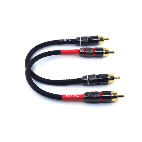 WJSTN-020 RCA to RCA Audio Cable, 1RCA Male to 1RCA Male Stereo Audio Cable for Subwoofer, Home Theater, 2 Pack