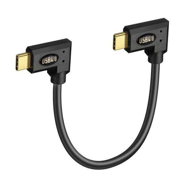 90 Degree USB 4.0 Cable, Right Angled USB C to USB C Extension Cable, 240W Fast Charging for Mobile Devices