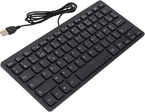 Yoidesu Wired Keyboard TT-A01, 78 Keys USB Mute Ultra Thin Mini Keyboard for PC Laptop (French)