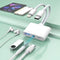 Lightning + USB C to Aux Audio Headphone Jack Adapter, Multi USB OTG Camera Adapter for iPhone 15/14/13