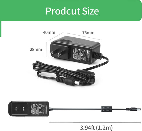 AC to DC 5V 1A Power Supply Adapter, Plug 5.5mm x 2.1mm