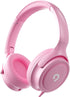 Kids Headphones with Cord, 3.5mm Jack, Safe Volume Control, Built-in Microphone, Pink