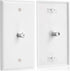 Weewooday 4 Pieces Coax Wall Plate, 1-Port TV Cable Cover Outlet Plate with F-type Connector Coaxial Cable, Screws