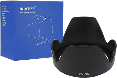 Haoge Bayonet Lens Hood for Canon EF-S 18-200mm f3.5-5.6 IS, Replaces Canon EW-78D