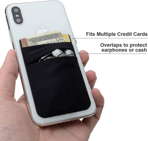Hoblaze Phone Card Holder - Stretchy Lycra Wallet Pocket with 3M Adhesive for iPhone Samsung Galaxy, Pink.