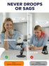 QooWare Phone Stand for Desk - Adjustable Height and Angle Foldable Cell Phone Stand Holder, No Dropping Stable