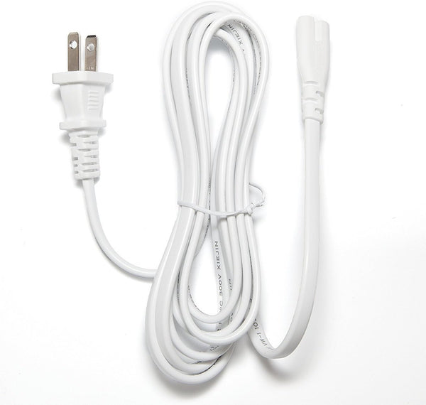 Omnihil (White) 5 Feet AC Power Cord Cable Compatible with Brother SE400 Computerized Sewing Machine