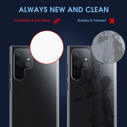 X-level Clear Ultra-Thin Samsung Galaxy S22 Ultra Case, Soft TPU Slim Fit Anti-Slip Grip Phone Cover for Galaxy S22