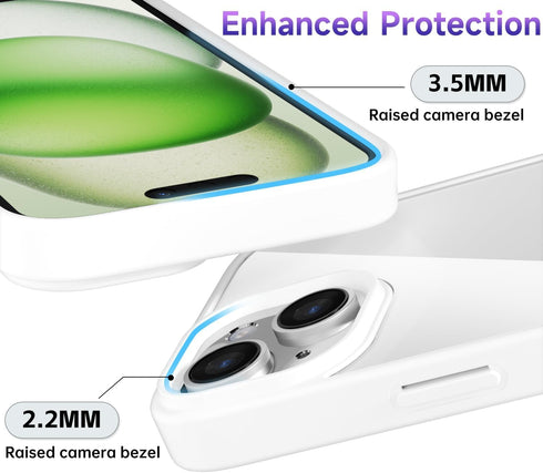 oakxco Thin Slim Clear Case for iPhone 15, iPhone 14, iPhone 13, Transparent Hybrid Hard Shell & Soft Silicone Rubber