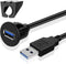 TNP USB 3.0 Flush Mount Cable with Buckle, Dashboard Panel 1 Port USB Socket Plug Connector (1.8M / 6FT)