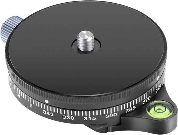 Neewer Panoramic Panning Base with Style Plate, 3/8-inch Screw Aluminum Alloy Panorama Ball Tripod Head, Load Capacity