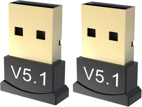 2 Pack Bluetooth 5.1 EDR USB Adapter for PC, Receiver-Transmitter for Computer, Compatible with Laptop, Headset, Speaker