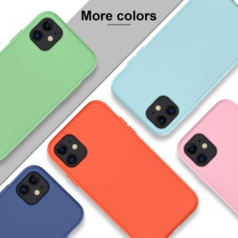 DEENAKIN iPhone 11 Case with Screen Protector, Black Silicone Gel Rubber Bumper Cover, Slim Fit Shockproof Protective
