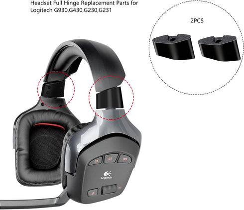 Headset Full Hinge Replacement Parts for Logitech G930,G430,G230,G231,1 Pair Repairment for Broken Headphone