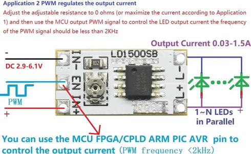GODIYMODULES 2PCS 3-6V 28-1500mA 3V 3.3V 3.7V 5V 6V Constant Current Led Driver DC Adjustable Output Current LED Driver