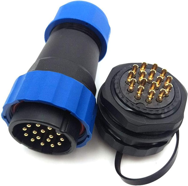 SD28 28MM IP68 16Pin Panel Mount Waterproof Wire Connector, Industrial Power Cable Connector