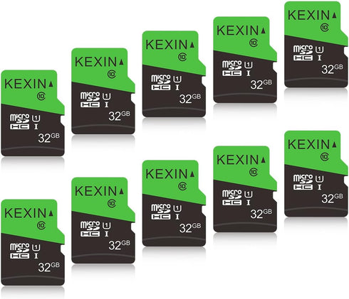 KEXIN 32GB Micro SD Card 10 Pack, Class 10 Ultra Micro SDHC UHS-I Bulk Memory Card, 32 GB