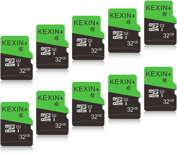 KEXIN 32GB Micro SD Card 10 Pack, Class 10 Ultra Micro SDHC UHS-I Bulk Memory Card, 32 GB