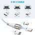AICase Magnetic Charging Cable, Super Organized Retractable Fast Charging Cable, 3 in 1 Self Winding Phone Cable with