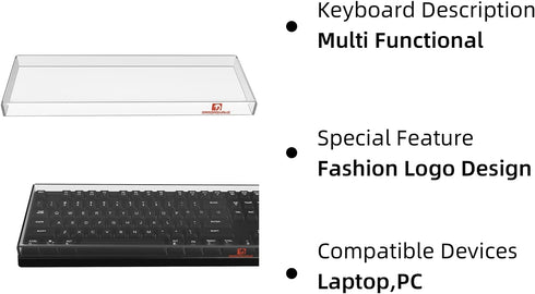 SELORSS Gaming Keyboard Dust Cover - Premium Clear Acrylic Cover for 80% 87 Keys Keychron C1/RK M75 TKL Wireless Gaming