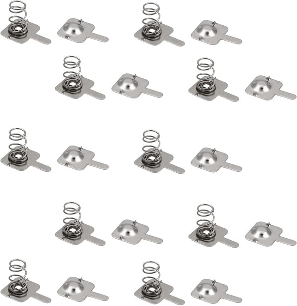 Heyiarbeit 50 Pairs AA Battery Spring Plate, Positive Negative Conversion Spring Contact Nickeling Plate 12mmx10mm
