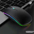 LED Wireless Mouse, Slim Silent Dual-Mode 2.4G+BT Rechargeable 7-Color Optical Mouse with USB Receiver, 3 Adjustable