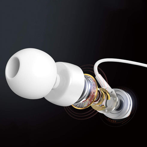 XINGWAN S32 Earphones Headphones, Powerful Bass Driven Sound, 12mm Large Drivers, Ergonomic Design with Remote Control