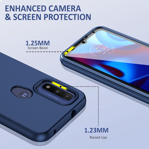 PUJUE Motorola Moto-G Pure Phone Case: G Play 2023 | G Power 2022, Rugged Bumper Silicone Matte 360 Full Protection,