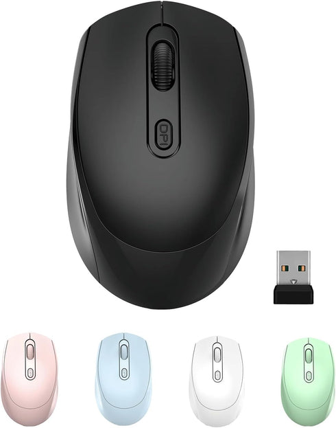ONE-UP Wireless Mouse, 2.4G Silent Computer Mouse with USB Nano Receiver for Laptop, Chromebook, PC, Mac