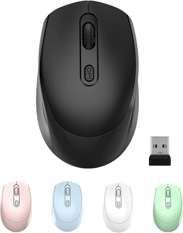 ONE-UP Wireless Mouse, 2.4G Silent Computer Mouse with USB Nano Receiver for Laptop, Chromebook, PC, Mac
