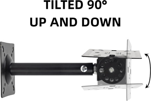 Heavy Duty Speaker Mounts Support up to 80lb, Adjustable Swivel & Tilt Wall, Ceiling, or Shelf Mount, 2 Packs Black