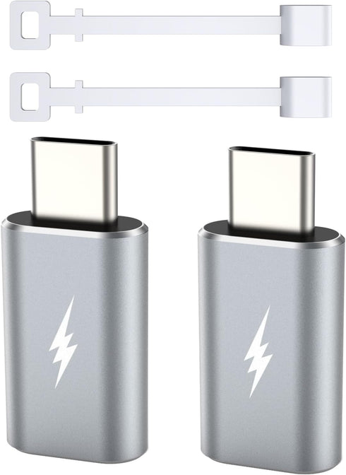 TechMatte 2 Pack Lightning to USB-C Adapter, 15W Fast Charging, Compatible with iPhone 15 and More Type C Devices