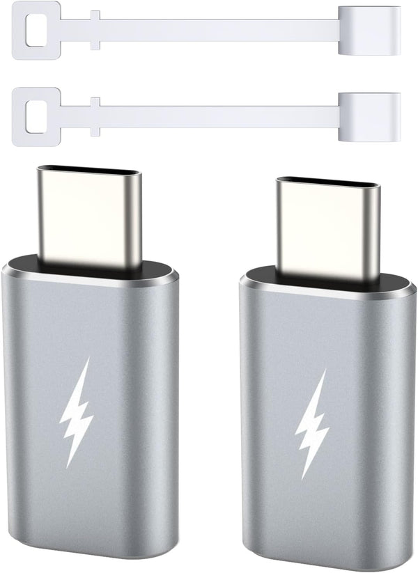 TechMatte 2 Pack Lightning to USB-C Adapter, 15W Fast Charging, Compatible with iPhone 15 and More Type C Devices