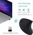 Left Handed Mouse, 2.4G Wireless Rechargeable Ergonomic Vertical Mouse with USB Dongle, Silent Click, 3 Adjusted DPI, 6