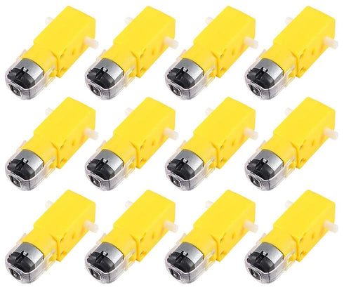 AOICRIE 12pcs TT Motor DC Electric Motor 3V-6V Dual Shaft Geared Motor Magnetic