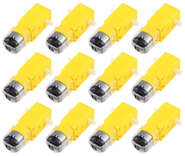 AOICRIE 12pcs TT Motor DC Electric Motor 3V-6V Dual Shaft Geared Motor Magnetic