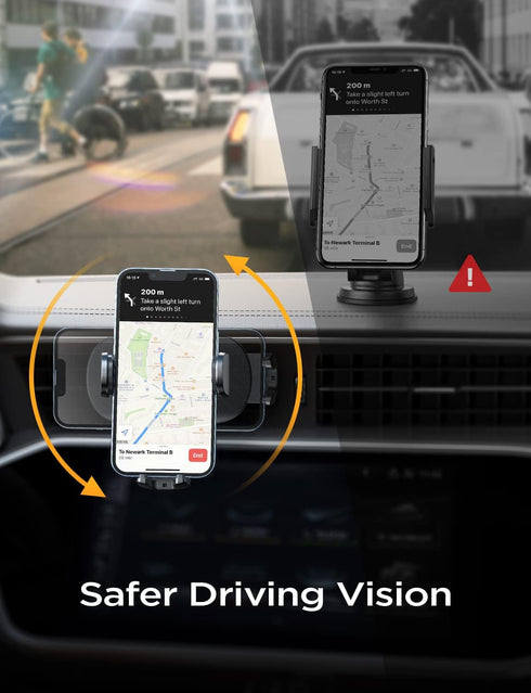 LISEN Phone Mount for Car, Ultra Stable Holder for Car Vent, Steel Hook Clip for iPhone 15/14/13 Pro and Samsung Galaxy