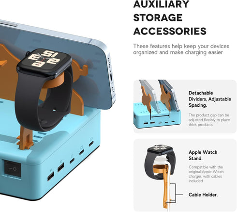 KFD 70W 65W 45W 17 S25 2 GaN Charging Station for Multiple Devices USB C Charger for MacBook Neo iPhone Samsung iPad